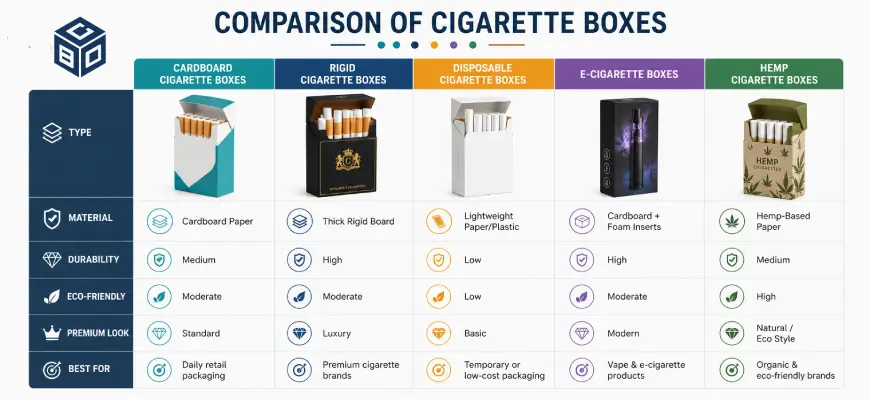 Comparison of Cigarette Box Types