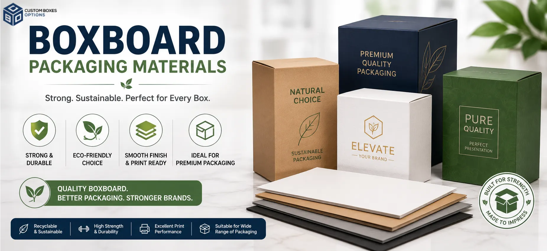Boxboard packaging materials