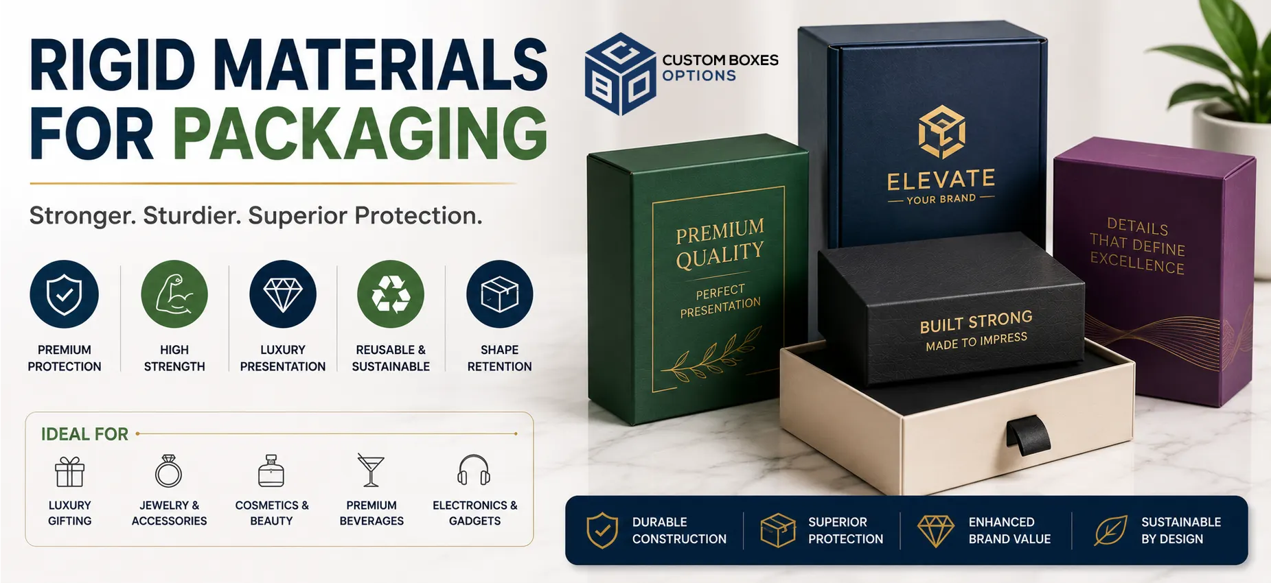 Rigid materials for packaging