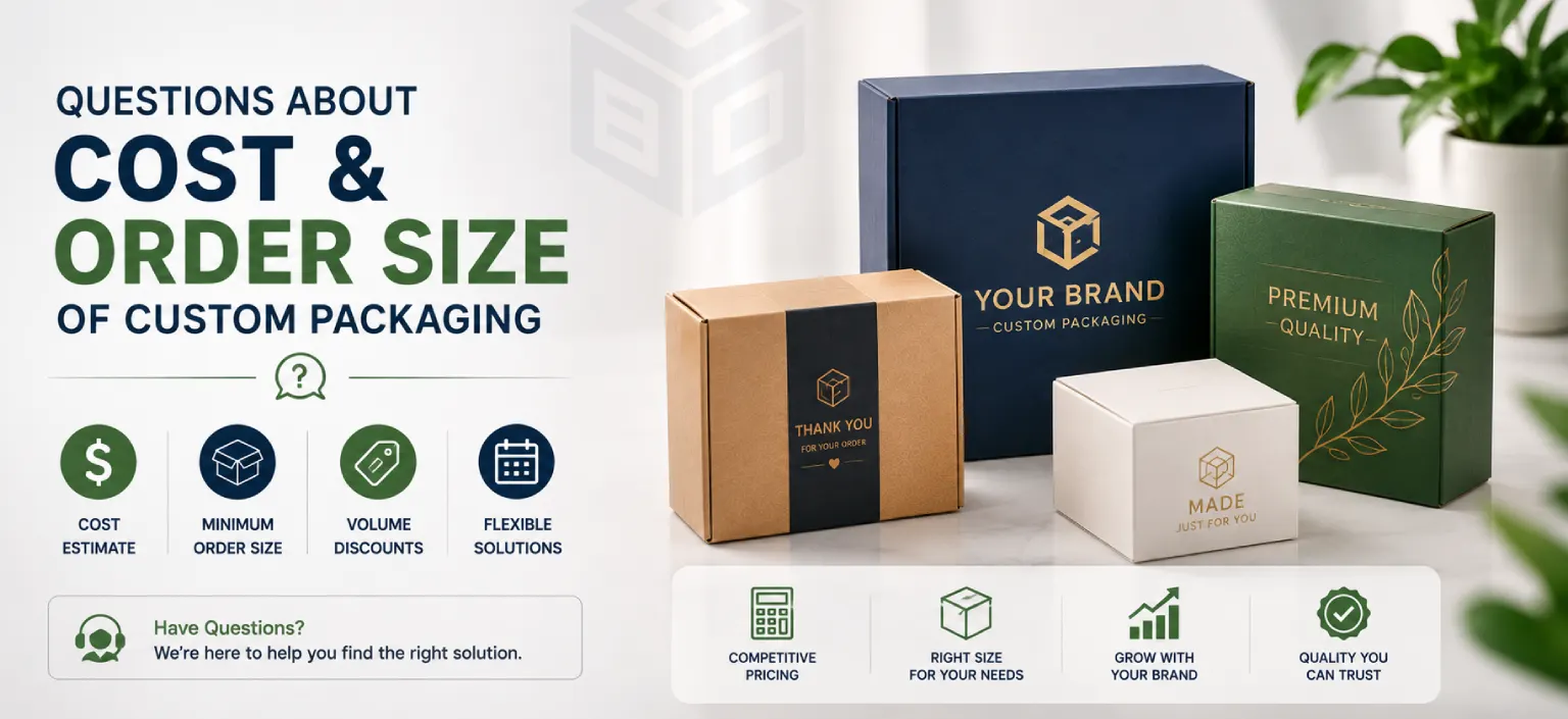 Questions About Cost and Order Size of custom packaging