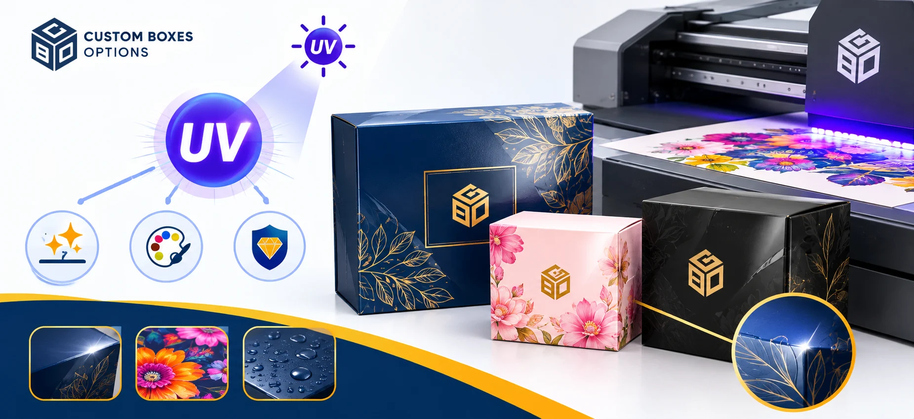 UV printing by custom boxes options